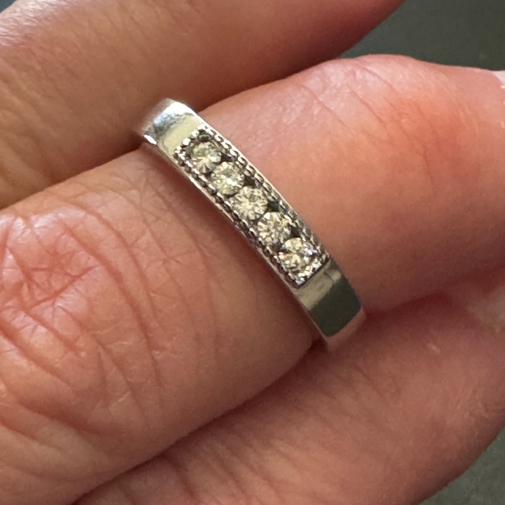 Charles & Colvard Moissanite & Sterling Silver Ring, Sz 6